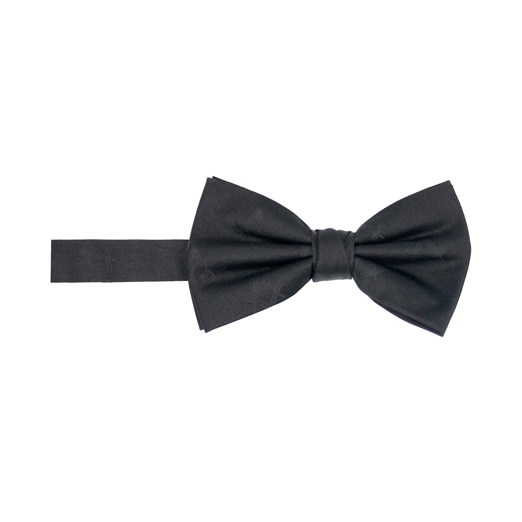 Black bow tie with square and compasses motif