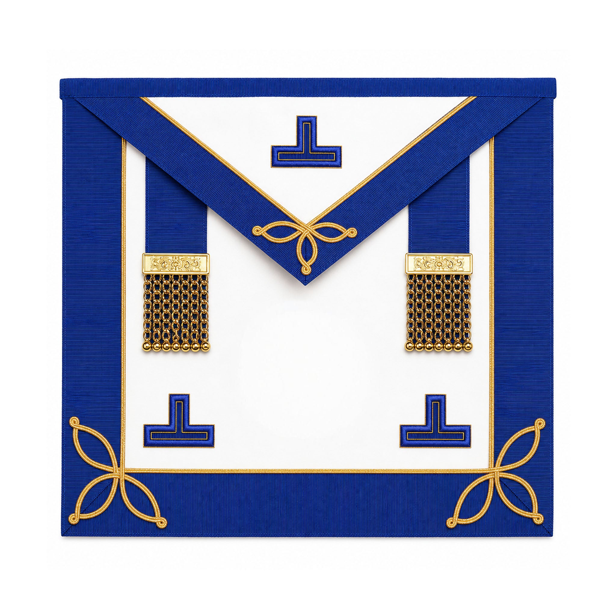 Craft provincial Masonic apron undress style with blue trim and gold detailing