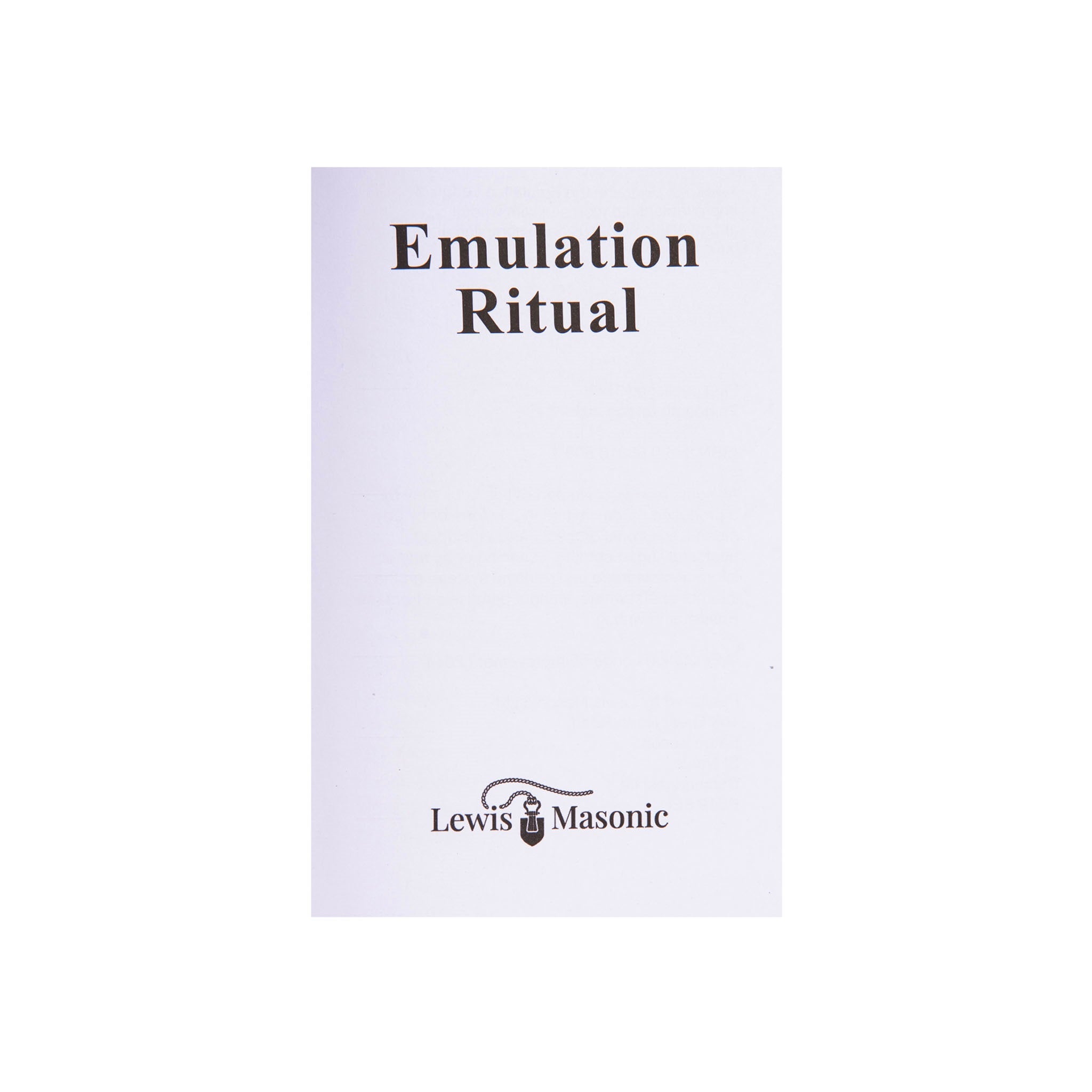 Masonic Emulation Large Print Ritual book inside cover