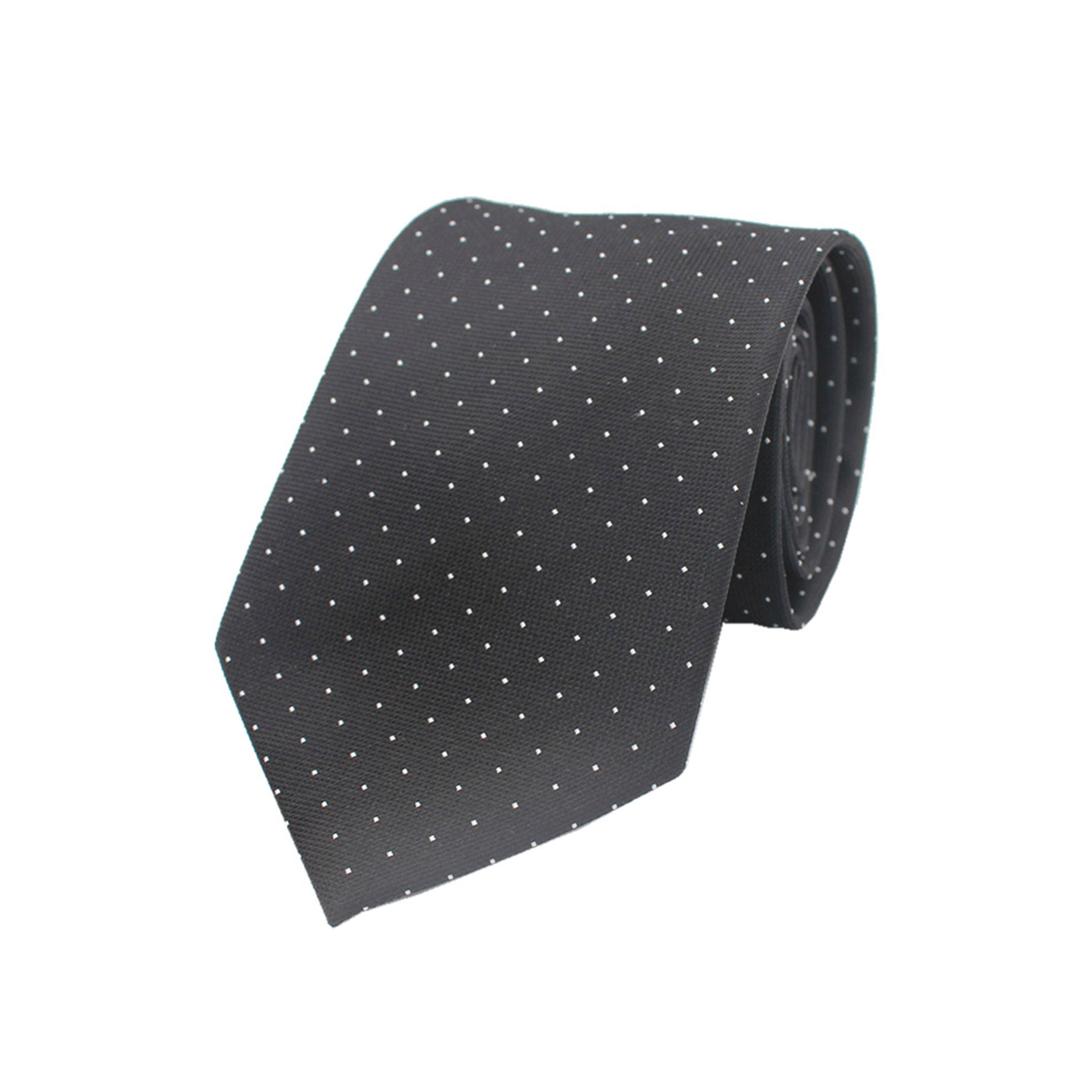 A black Masonic tie with white dots