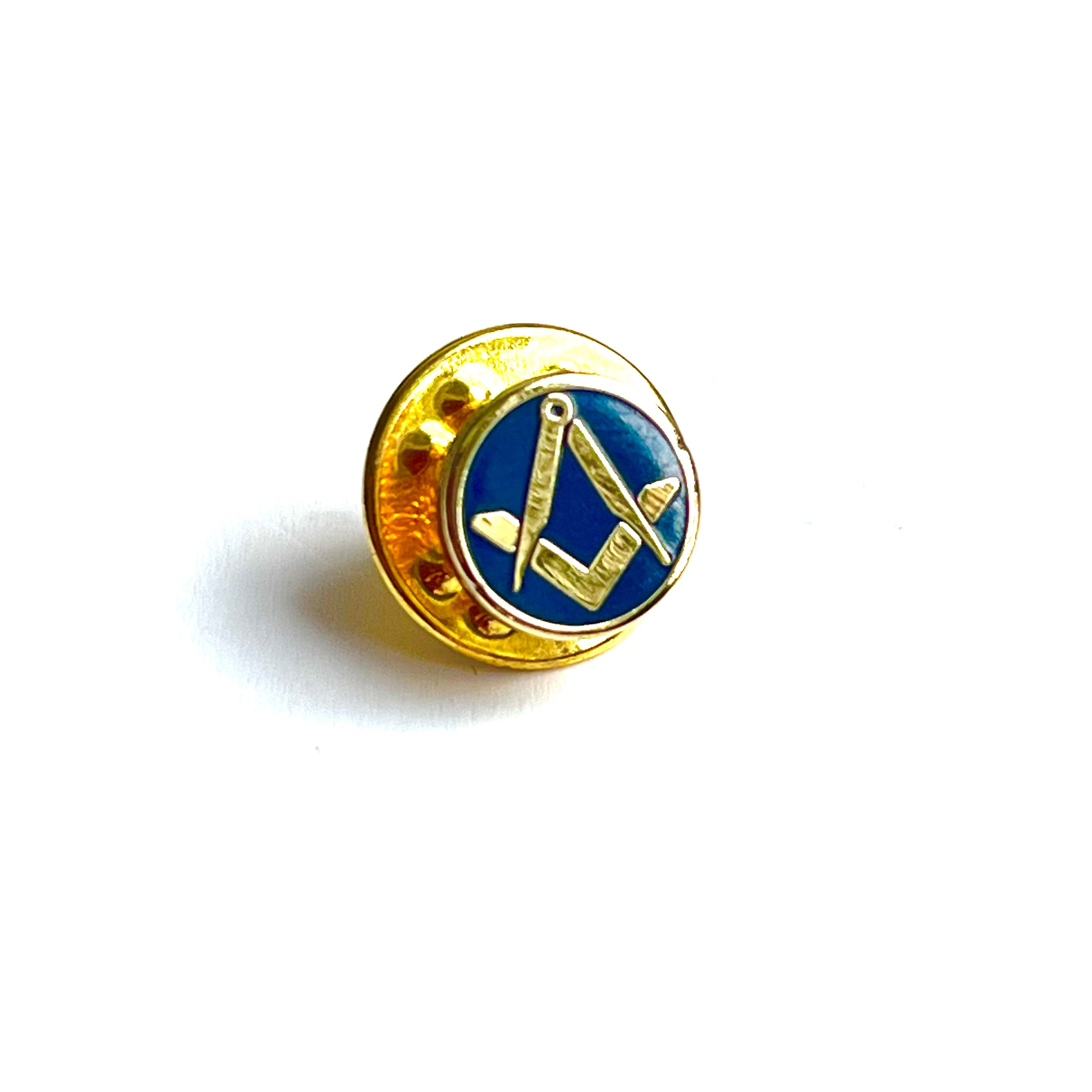 Masonic symbol lapel pin on a white background