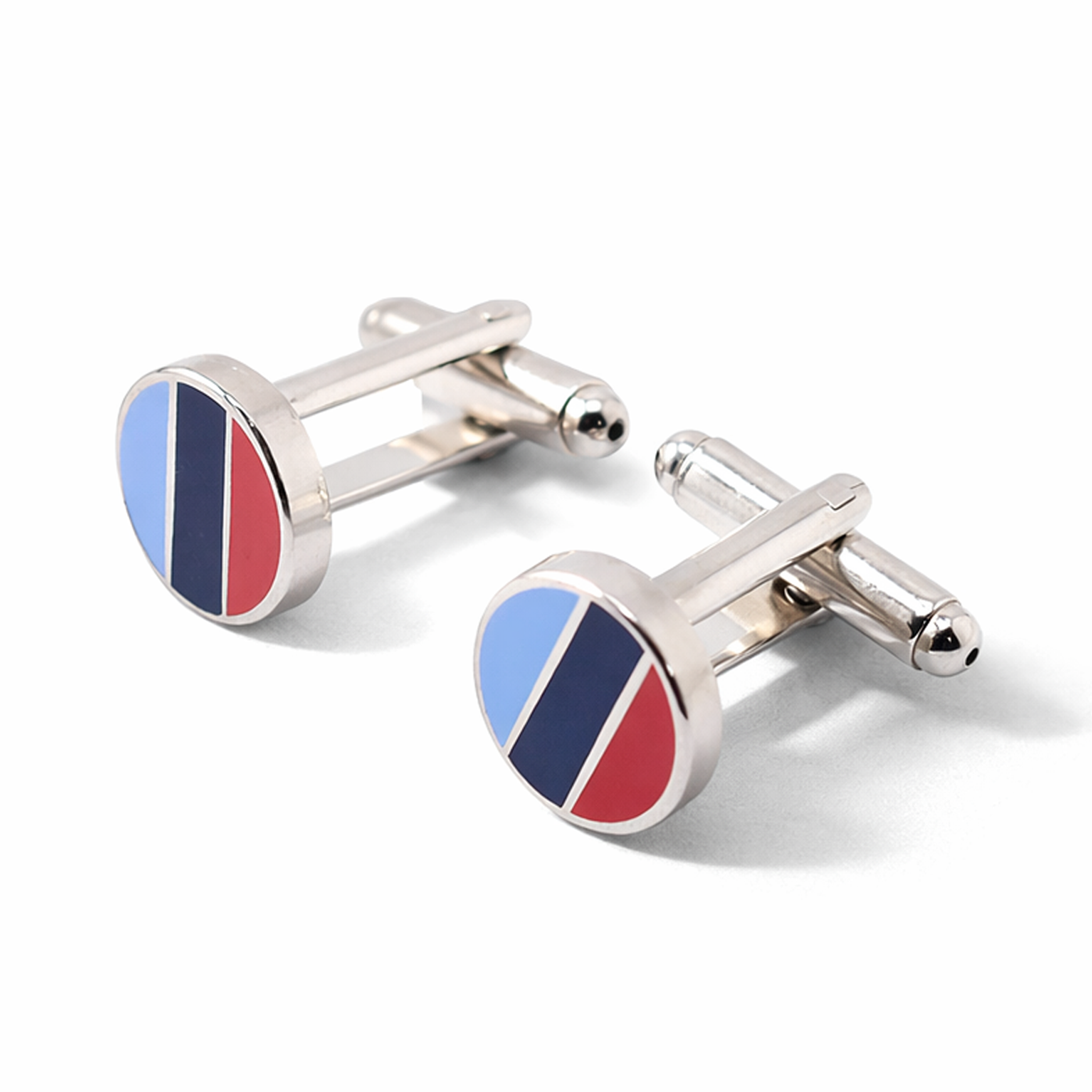 One Journey Freemason masonic striped enamel round cufflinks, Freemason formal accessory gift for suit and lodge wear