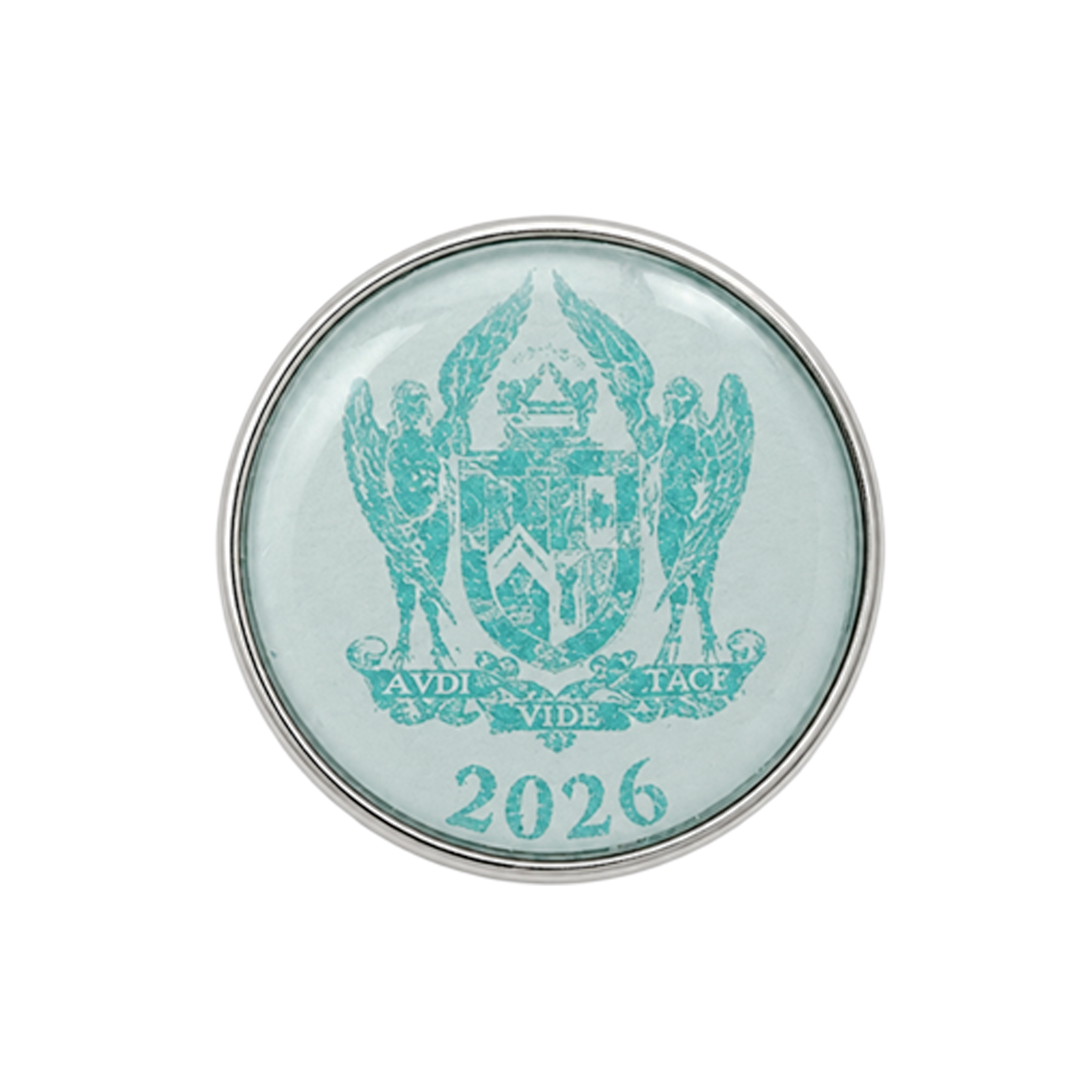 Light blue coloured mini metal and enamel round Masonic Light Blues 2026 lapel pin badge