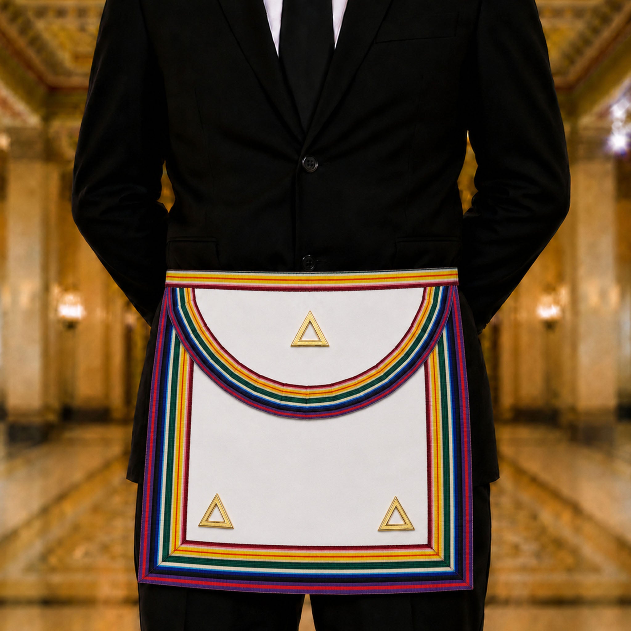 UGLE Official Royal Ark Mariner Grand Rank Apron being modelled