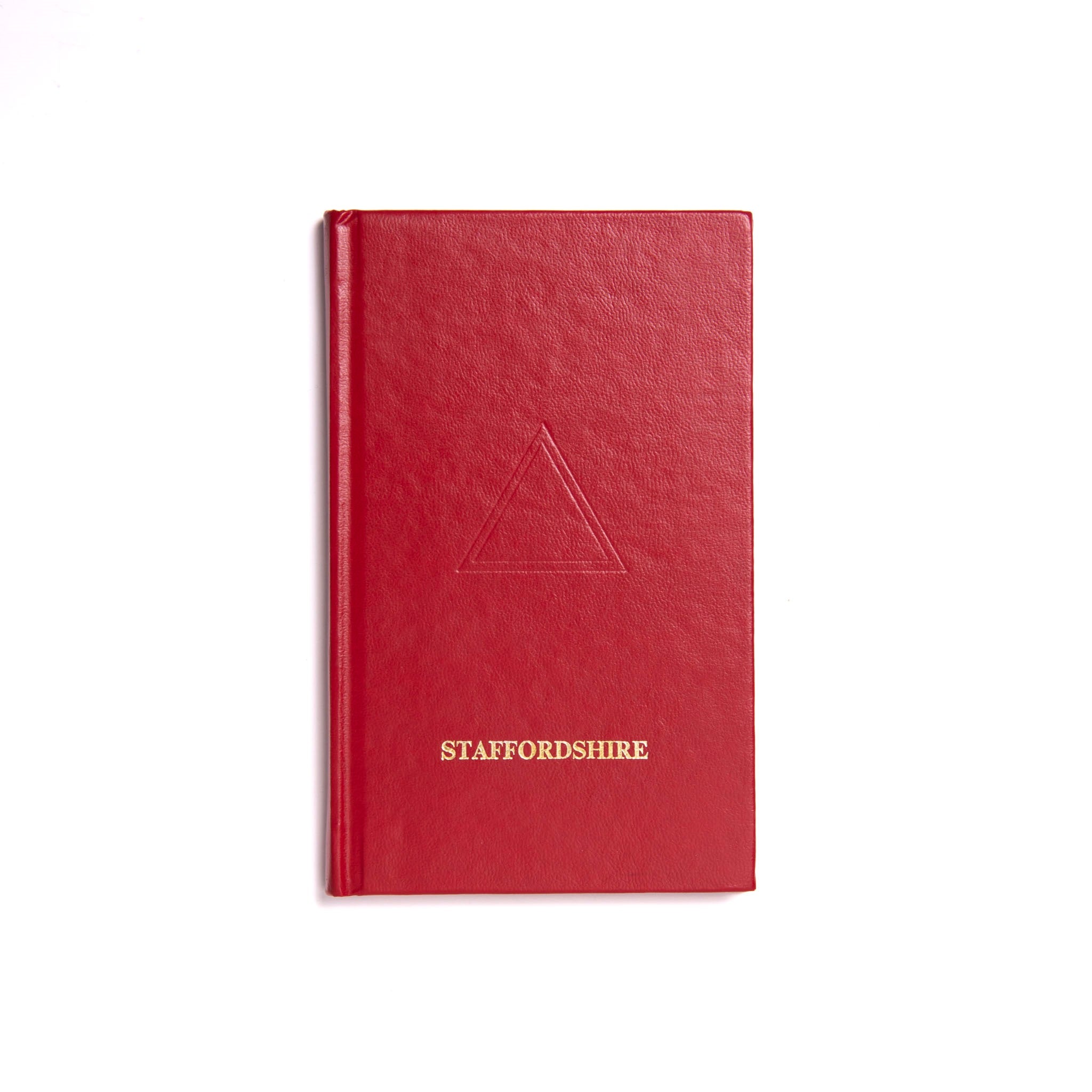 Staffordshire Masonic Royal Arch Ritual Book cover in red with gold coloured lettering.