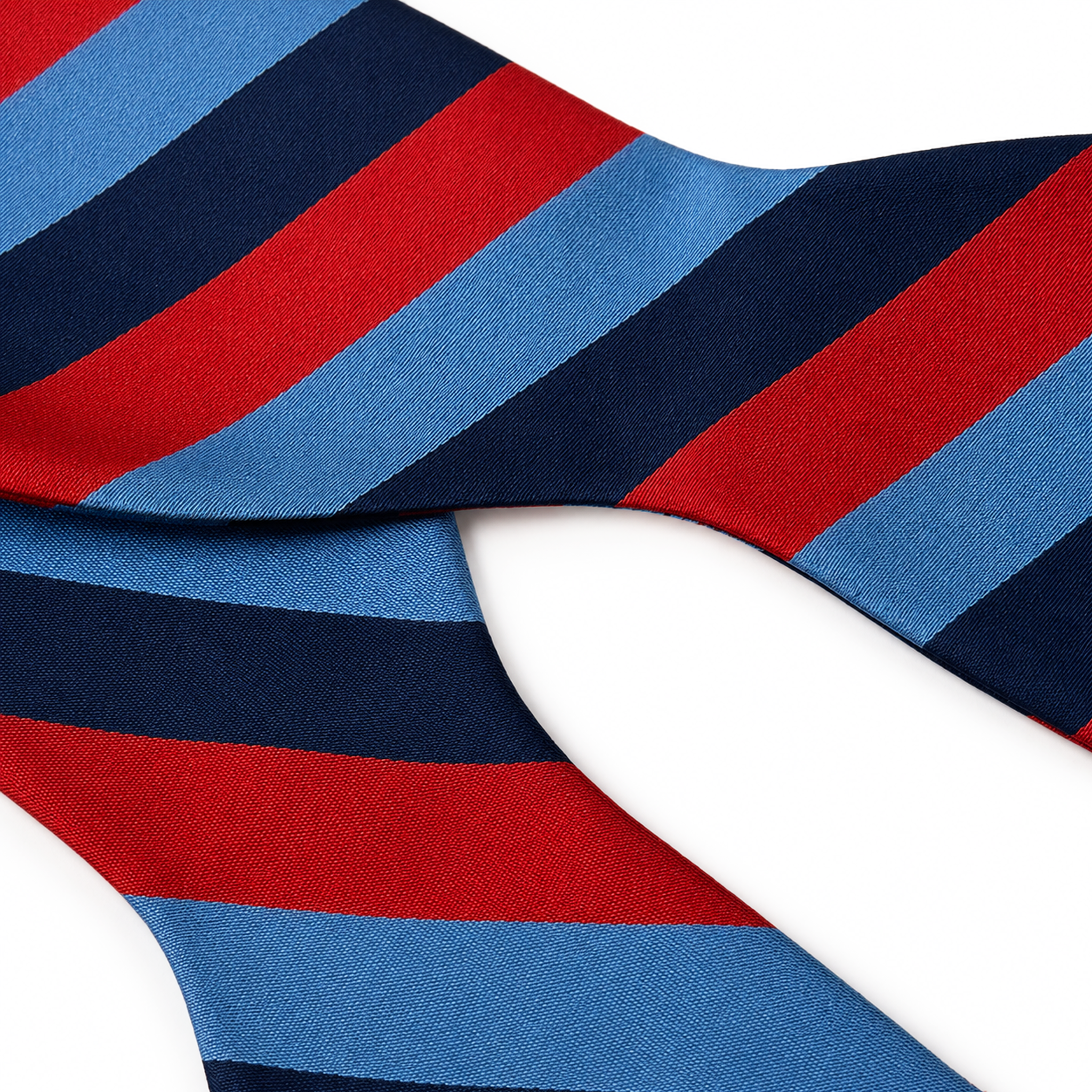 Masonic One Journey silk self-tie bow tie in red, navy and light blue , official UGLE Freemason