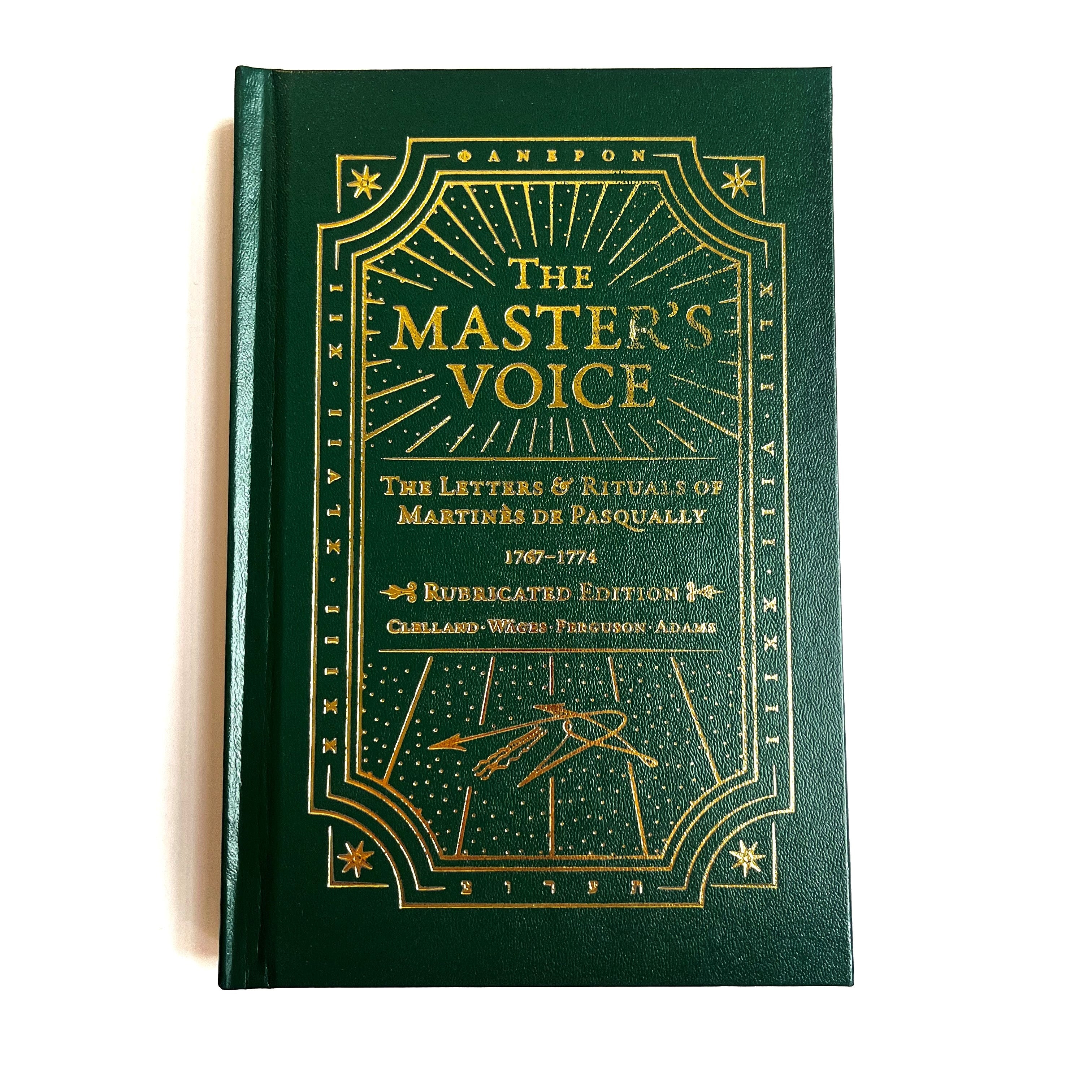 A hardcover book titled 'The Master's Voice' with a green and gold cover design.
