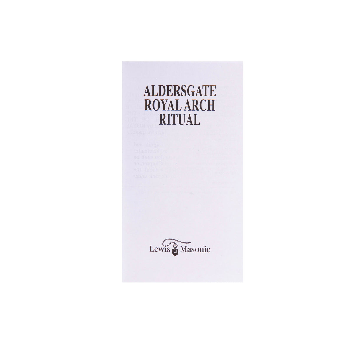 Aldersgate Royal Arch Ritual - 17th Edition – Shop at Freemasons' Hall