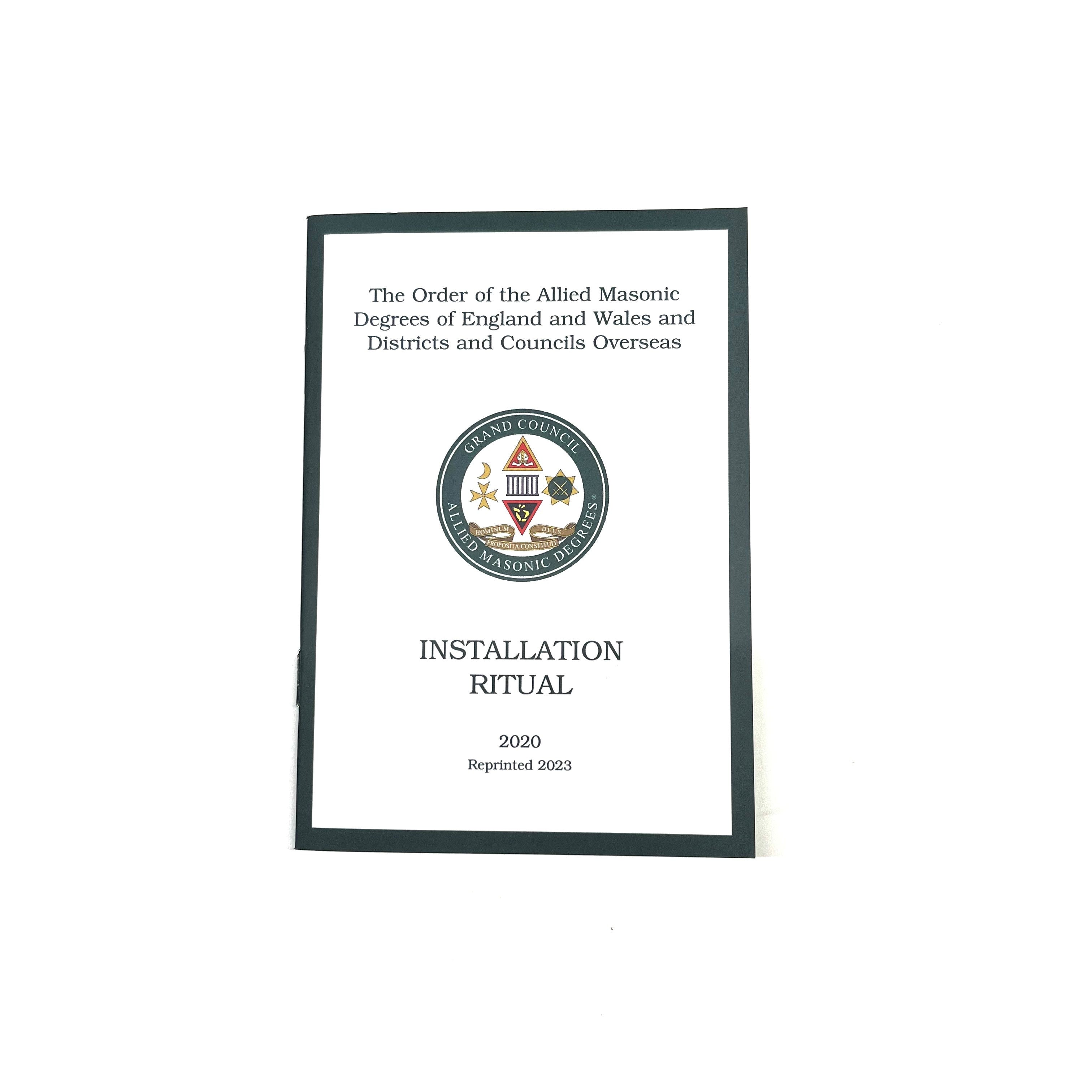 Allied Masonic Degrees Installation Book
