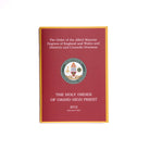 Cover of the book 'The Holy Order of Grand High Priest' with a red background and a seal featuring a triangle and a square, indicating it is a ritual manual for Freemasonry.