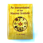 A book cover with a yellow background featuring Masonic symbols including a compass, square, and other traditional Masonic imagery.