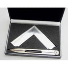Boxed Presentation Square & Compasses silver in a black presentation box