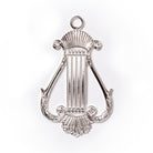 Silver Masonic Craft-Officers-Collar-Jewel-Organist on white background