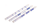 A set of three Masonic Craft white LED candles with blue and white, displayed against a white background.