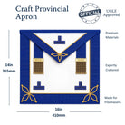 Craft provincial Masonic apron size dimension