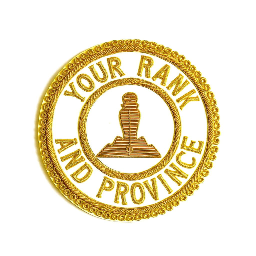 Gold emblem with 'Your Rank and Province' text on a white background