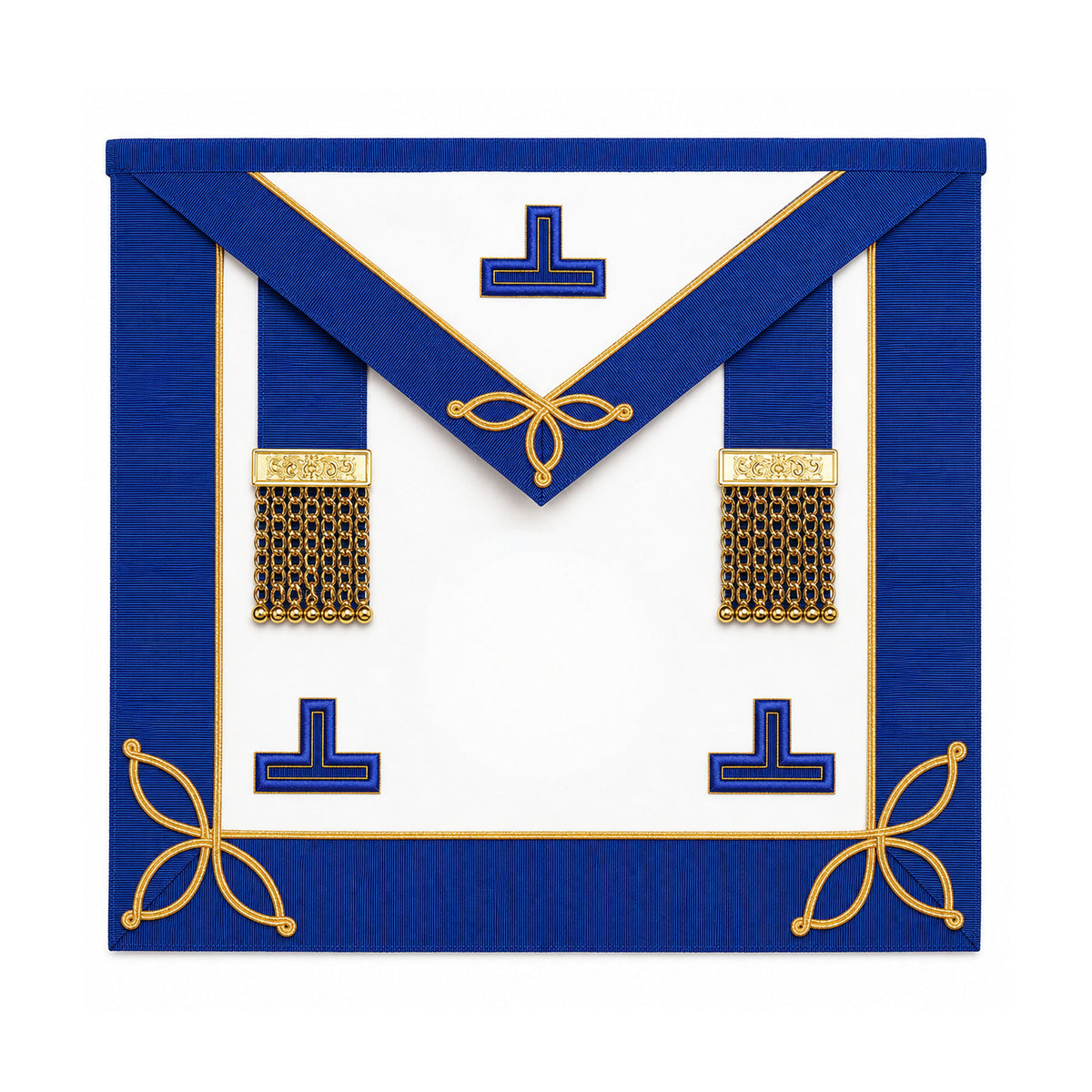 Craft provincial Masonic apron undress style with blue trim and gold detailing