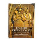 Cover of a book titled 'English Freemasonry and The First World War' featuring a bronze sculpture of two figures in formal attire.