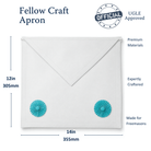 UGLE approved Fellow Craft Masonic apron with two turquoise rosettes size dimension.