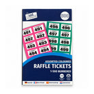 Front cover of a book of raffle tickets in assorted colours