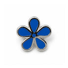 A Forget Me Not Masonic Lapel Pin Badge with a blue flower design, featuring silver-colored edges and a central blue circle.