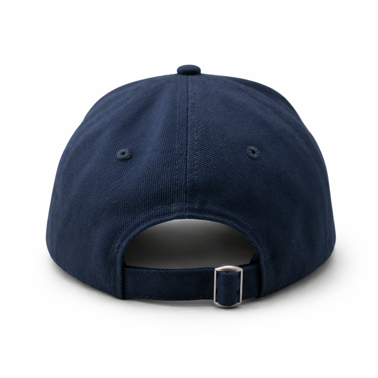 Back view of navy masnoic blue baseball cap 