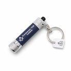 Navy blue flashlight keychain branded ‘Freemasons’ Hall London’ with a square-and-compass symbol