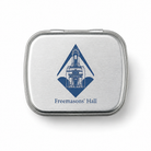 Small tin box with the Freemasons' Hall branding on the lid.