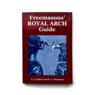 A book cover of 'Freemasons' Royal Arch Guide' featuring a blue and white illustration of a bull and an eagle.