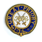 Decorative Masonic badge with 'Great Priory' text and crossed swords on a blue background