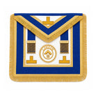 London Grand Rank Masonic Apron dress style with blue trim, gold fringe and embroidered London Grand Rank badge
