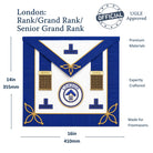 London Grand Rank Masonic Apron size dimension