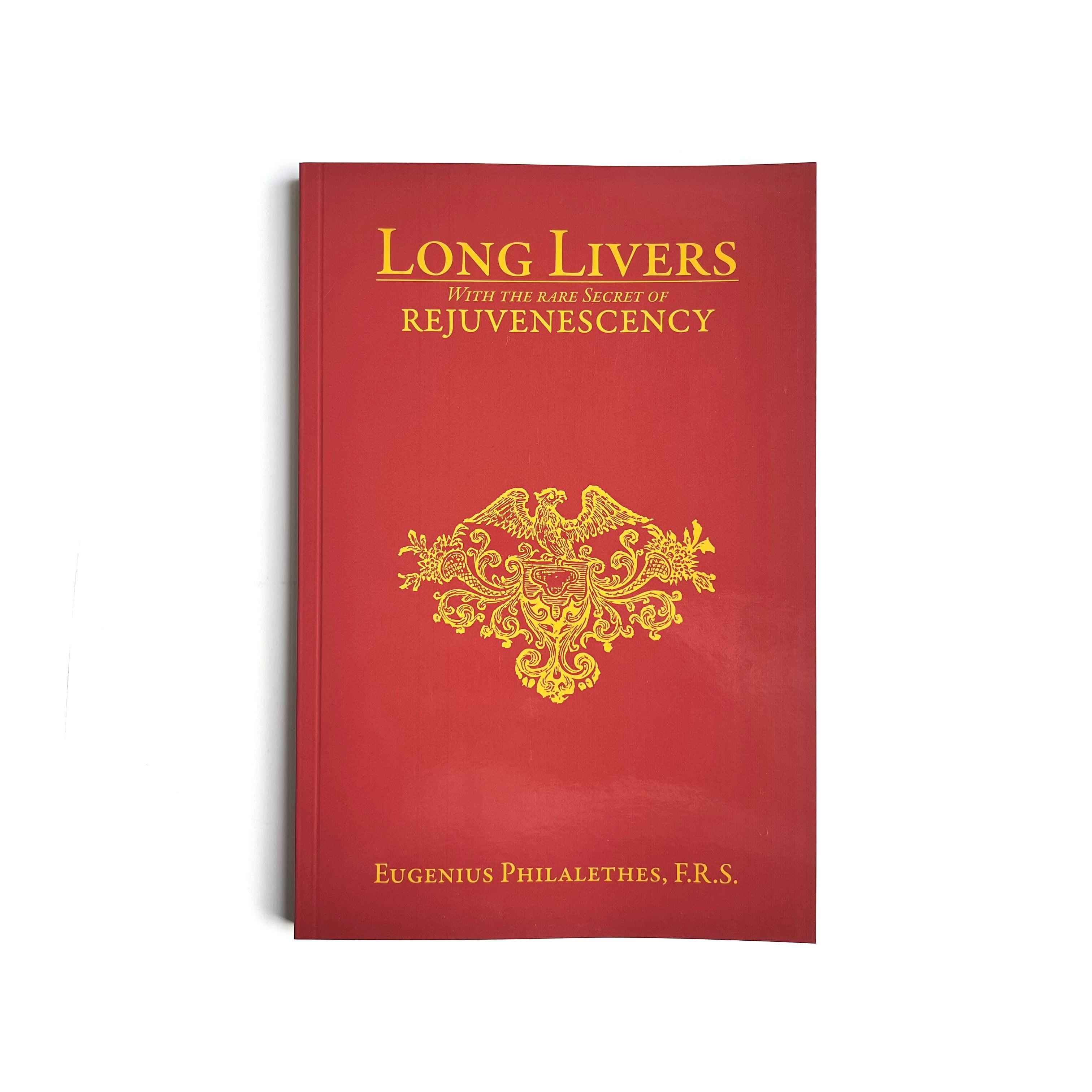 Masonic Long Livers red book with gold text and design on a white background