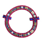 A circular Masonic Mark chain collar with red, gold, and blue colours and decorative elements.