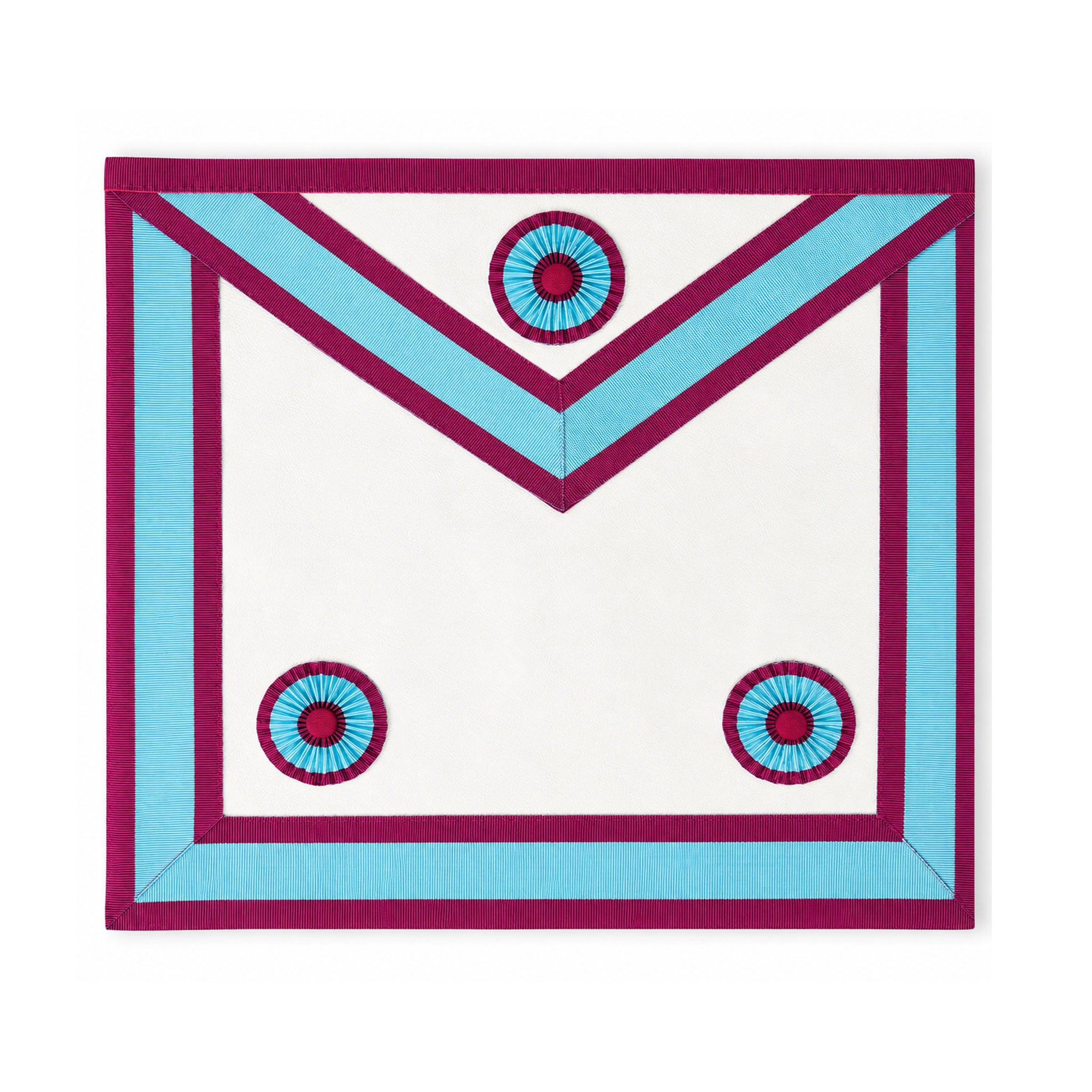 UGLE official Mark Mason Apron three pleated rosettes.