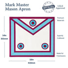 UGLE official Mark Mason Apron Size dimension