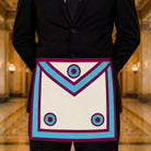UGLE official Mark Mason Apron three pleated rosettes being worn