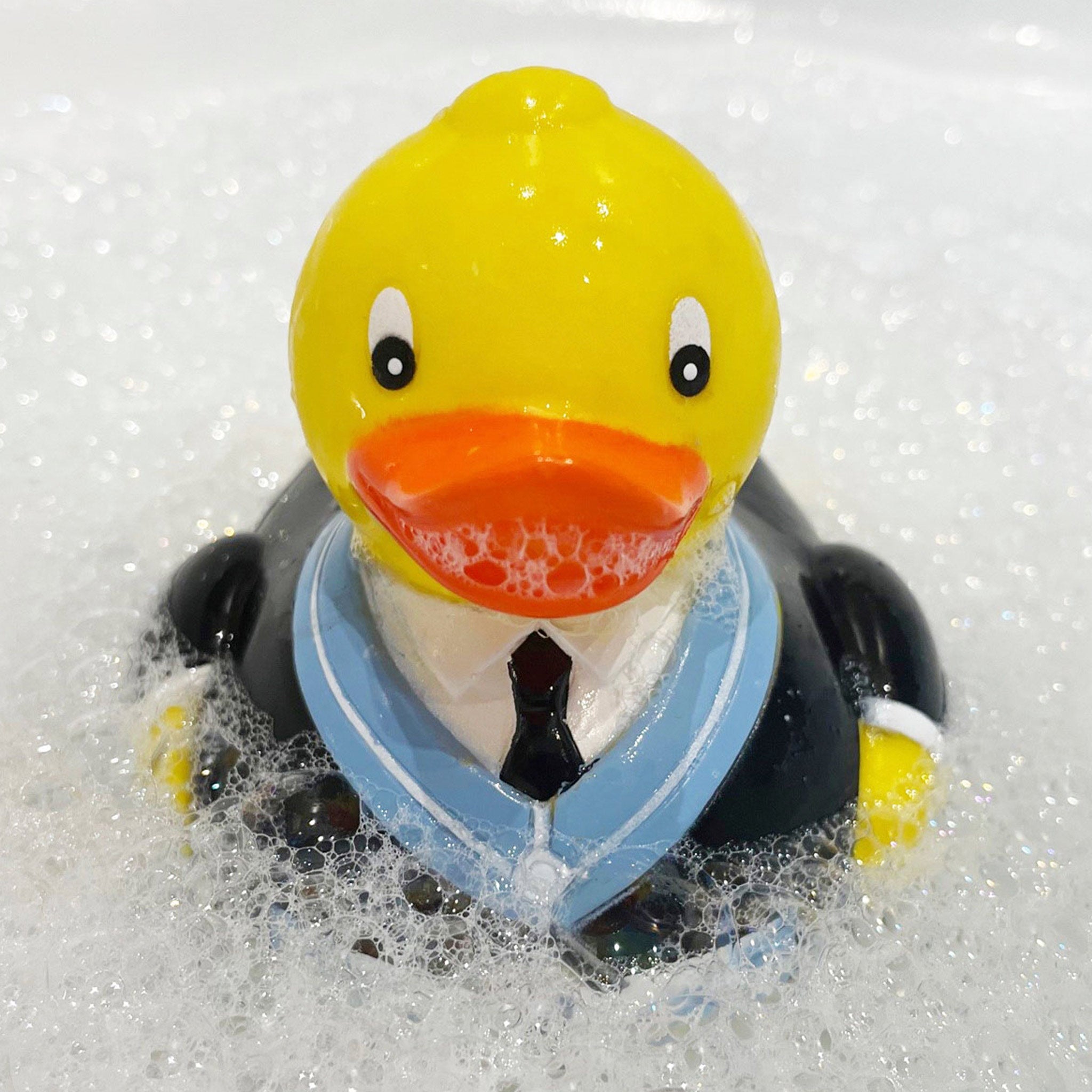 Mason Rubber Duck Front in Bubbles