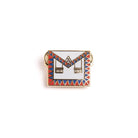 A white, blue, red & gold coloured Masonic Companion Apron Lapel Pin Badge on a white background