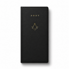 Black Masonic Diary 2027 with Masonic symbol on a white background