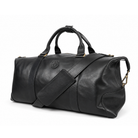 Black leather Masonic holdall with carry handles and shoulder strap