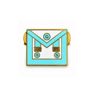 Blue, white and gold Masonic Master Mason lapel pin badge badge on a white background
