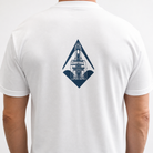 White Masonic t-shirt with Freemasons’ Hall London logo at upper back center, casual Freemason apparel