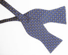 Masonic Craft Bow Tie self tie with the Square & Compasses logo in blue and gold.