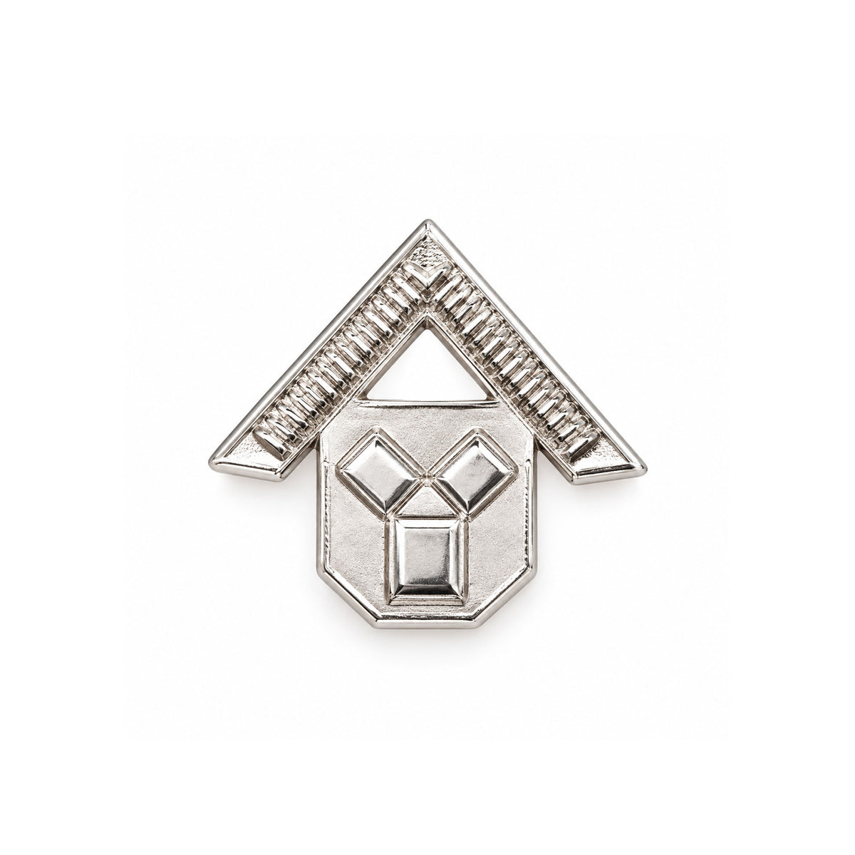 Masonic Craft Officers Lapel Pin Badge - Immediate Past Master, gold-coloured metal with a geometric design.