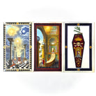 Masonic First, Second and Third Degree Tracing Boards with artistic designs on a white background.