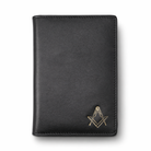 Travel wallet a gold Masonic square-and-compass emblem