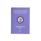 A purple cover of a book titled 'Mark Ritual No.2' with the Grand Lodge of Mark Master Masons emblem at the top.
