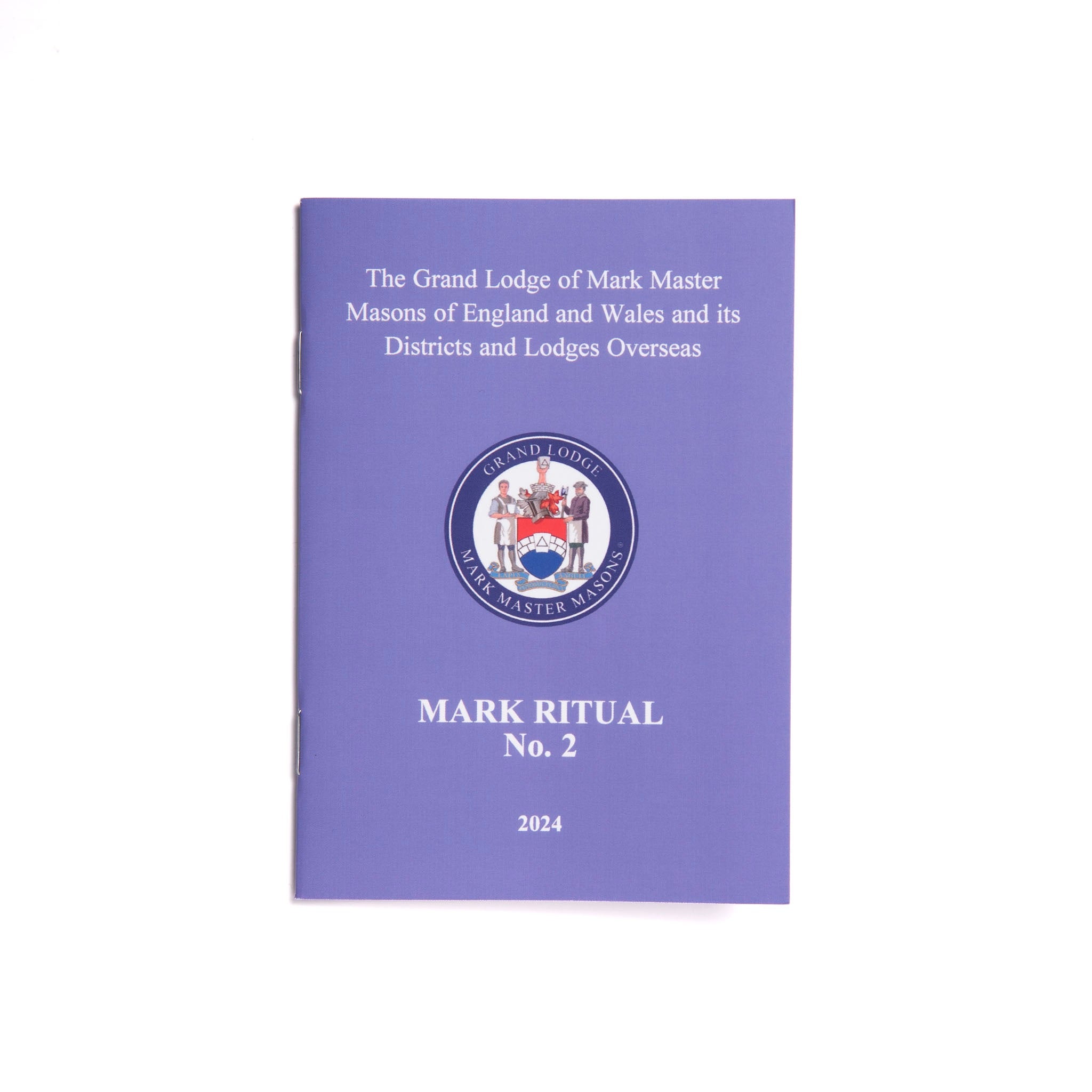 A purple cover of a book titled 'Mark Ritual No.2' with the Grand Lodge of Mark Master Masons emblem at the top.