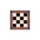 A black and white chequered Masonic Lapel Pin Badge with a polished finish.